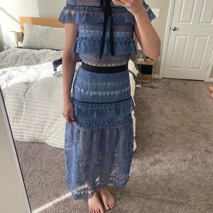 Self-Portrait Blue Lace dress